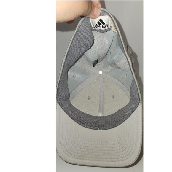 Adidas White Logo on Grey fitted Hat S/M EUC - Picture 6 of 7
